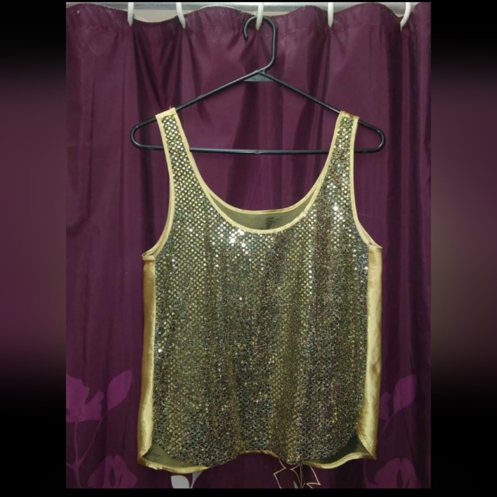 Vintage 1990s gold sequin top